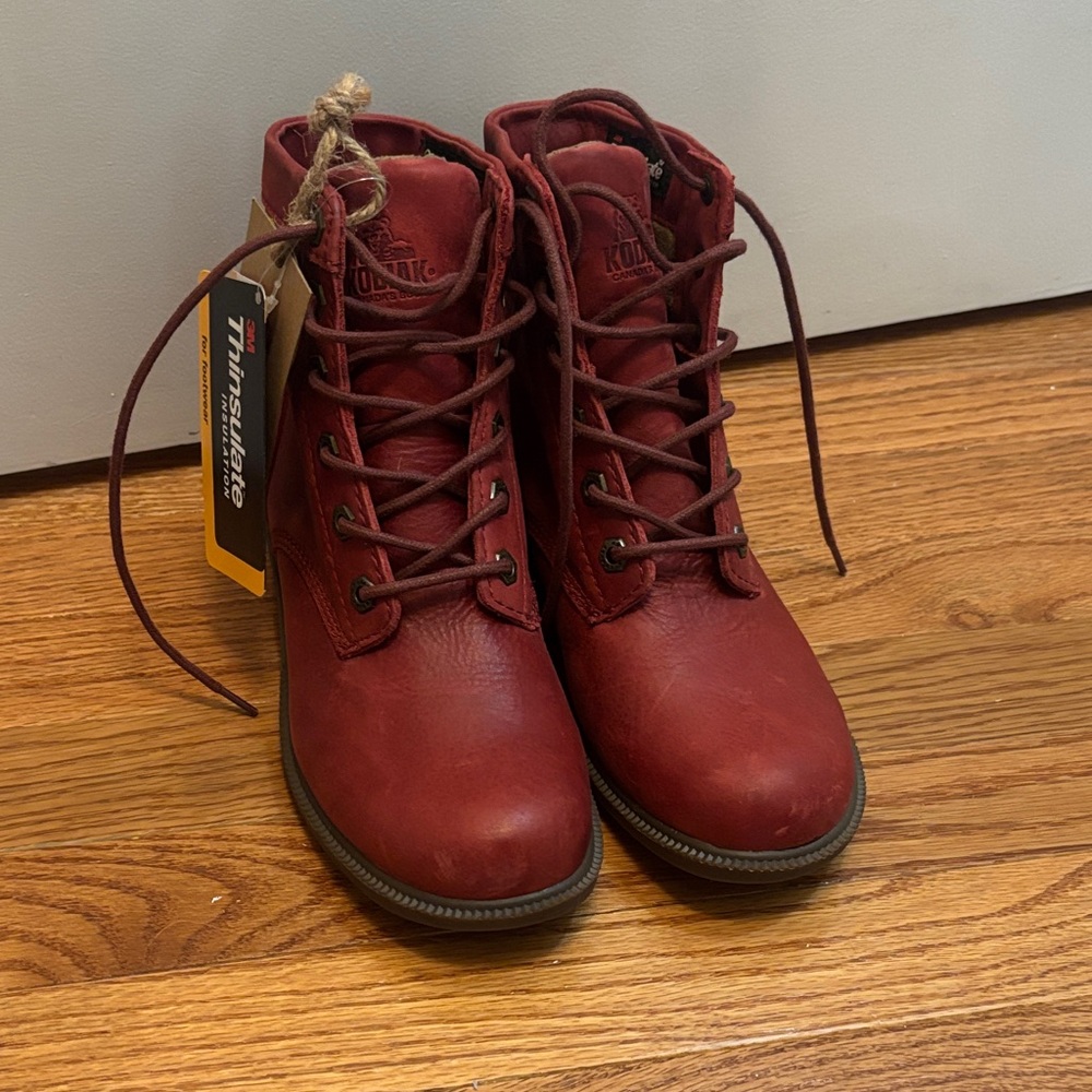 Kodiak Burgundy Leather Boots